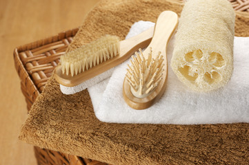 SPA accessories on basket