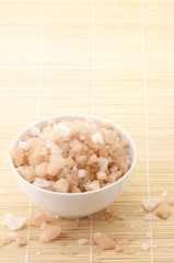 Bath salt in bowl