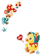 かわいいアヒルの子（白）