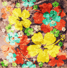 flower artistic background in grunge style