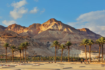 An parking lot at the Dead Sea