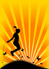 Obraz premium girl with skipping rope