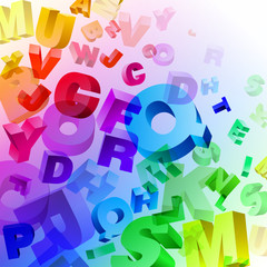 Abstract rainbow letters