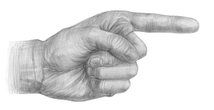Illustration of a pointing hand