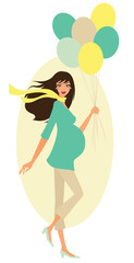 pregnant woman with balloons