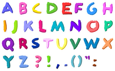 Colorful hand drawn letters