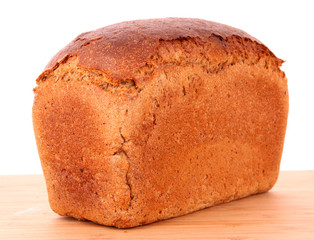 Fresh wheat bread. Isolated on white background