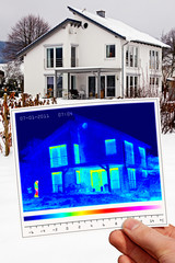 thermal imaging of a good isolated one-family house