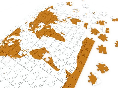 puzzle map of the world