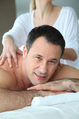 Fototapeta na wymiar Handsome man having a massage