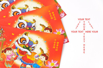 Chinese style envelope on white