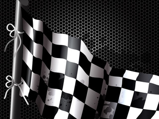 Checkered flag background with space for text