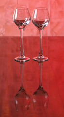 Red wine glasses