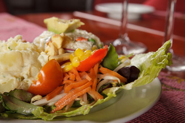 Salad served on a plate