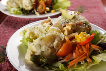 Salad served on a plate