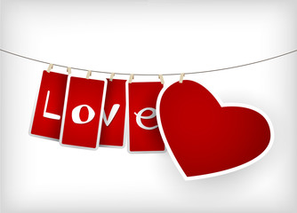 Valentine hanging labels.