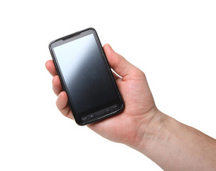 modern communicator in human hand