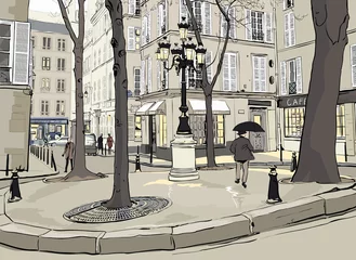 Aluminium Prints Illustration Paris Furstemberg square in paris