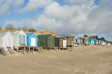 Beach huts.