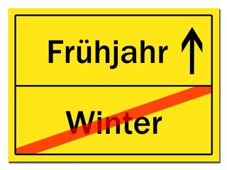 Naklejka premium wegweiser winter frühjahr