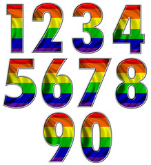 Gay rainbow flag numbers