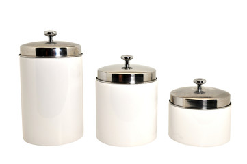 Set of Kitchen Canisters Isolated