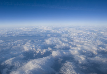 High altitude view of clouds