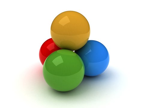 3d sfere colorate
