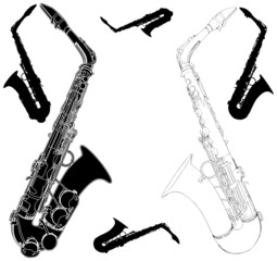 Fototapeta na wymiar Saxophone Vector 01