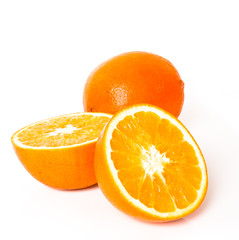 Ripe orange fruits isolated