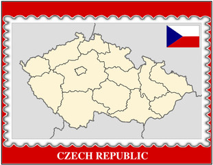 Czech Republic national emblem map coat flag business background