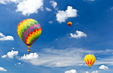 colorful hot air balloon against blue sky