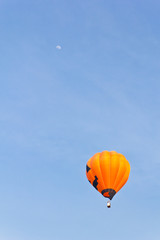 hot air balloon against blue sky