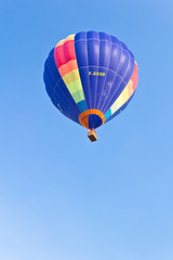 hot air balloon against blue sky