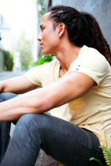 Young Man Resting Outside