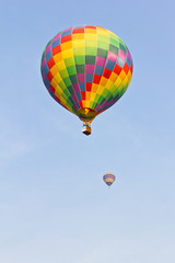 colorful hot air balloon against blue sky