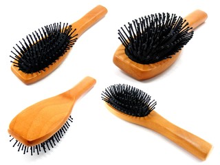 4 Hairbrush images on a white background