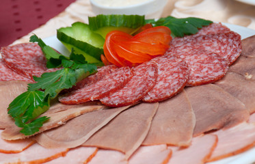 Beautiful sliced food arrangement