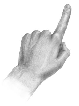 Illustration of a man's finger pointing