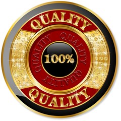 100% quality. Gold vector round.