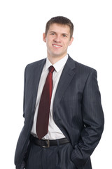 Handsome smiling young businessman.