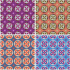Folk stylized seamless patterns