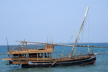 Dhau in the ocean, Stone Town, Zanzibar, Tanzania