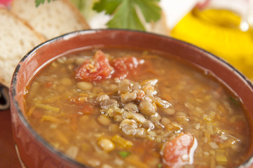 Traditional Bulgarian Lentil Soup