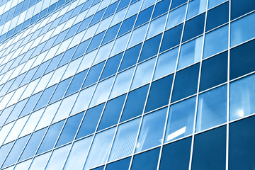 transparent glass wall of office building - 29672492