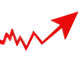 Red arrow business graph