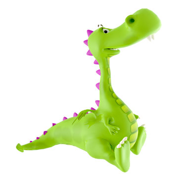 Dino Baby Green Dragon Sitting Up