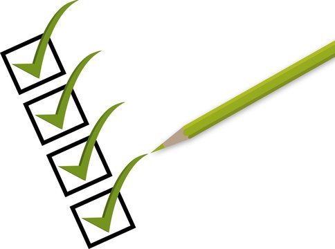 check list symbol, green color