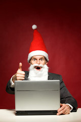 Santa with laptop