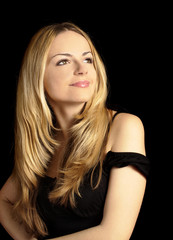 Fototapeta premium Beautiful woman with long blond hair